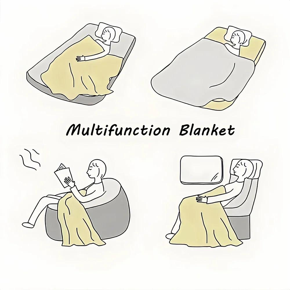 Cartoon Anime Jujutsu Kaisen Throws Blanket Super Soft Featuring Yuji,Megumi,obara and Satoru Gojo Blanket for Travel Beding Bed#