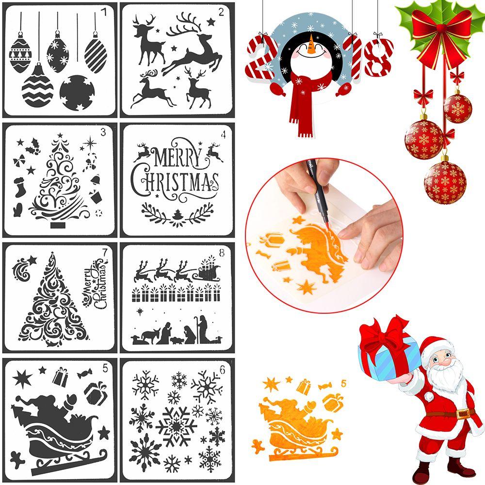 Layering Paper Card Wall Painting Scrapbooking Flower Template Embossing Christmas Hollow Stencils
