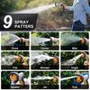 Garden Hose Nozzle Heavy Duty Metal Hose Nozzle with 9 Spray Patterns Leak-proof Water Sprayer with Anti-slip Handle for Cleaning Watering Car Washing