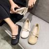 Spring New Fairy Style Flat Bottomed Shallow Mouth Bean Shoes with Soft Soles, Mary Jane Comfortable Women's Singles Shoes