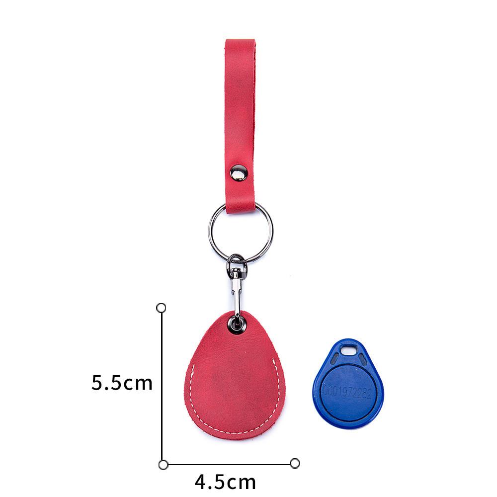 PU Leather Card Holder Keychain Key Ring Door Lock Access Tags ID Card Case Keychain Access Card Bag Key Tag Ring