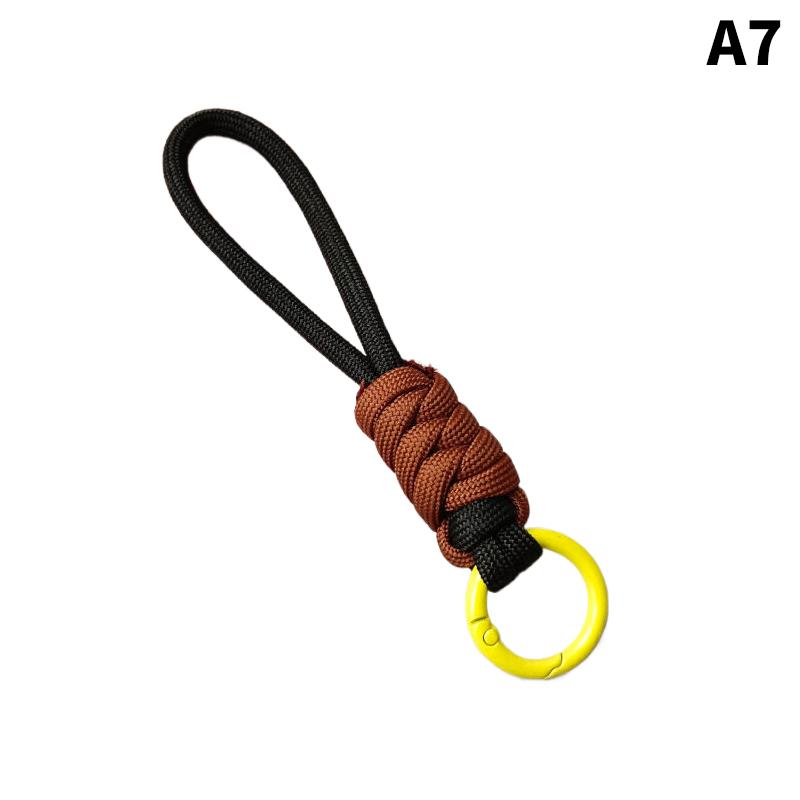 Creative Colorful Braided Lanyard Keychain Anti-Lost Knot Nylon Rope Keyring For Women Men Car Backpack Pendant Accessories Gift