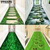Flower Lawn Path 3D Carpet for Living Room Hallway Corridor Rug Pastoral Bedroom Kitchen Rug Long Bathroom Room Mats Anti-skid