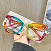 New Colorful Large Frame Pearl Eyeglass Frame Fashionable and Trendy Women's Cat Eye Colorful Sunglasses