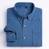 Men's Denim Long Sleeve Cotton Shirt Jean Casual Shirts Male Leisure