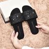 Flat-bottomed Rhinestone Slippers Outer Wear Summer 2025 New Fashion Versatile Special Large Size 41-45 Internet Celebrity Sandals Ins Tide