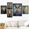 Human Body Animal Head Abstract Wall Art Print Giraffe Bear Lion Canvas Painting Nordic Poster Decor Pictures For Living Room No Frame