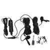 Double Lavalier Microphone Wired Clip On Lapel Mic Professional Recording Interview Mic for Two