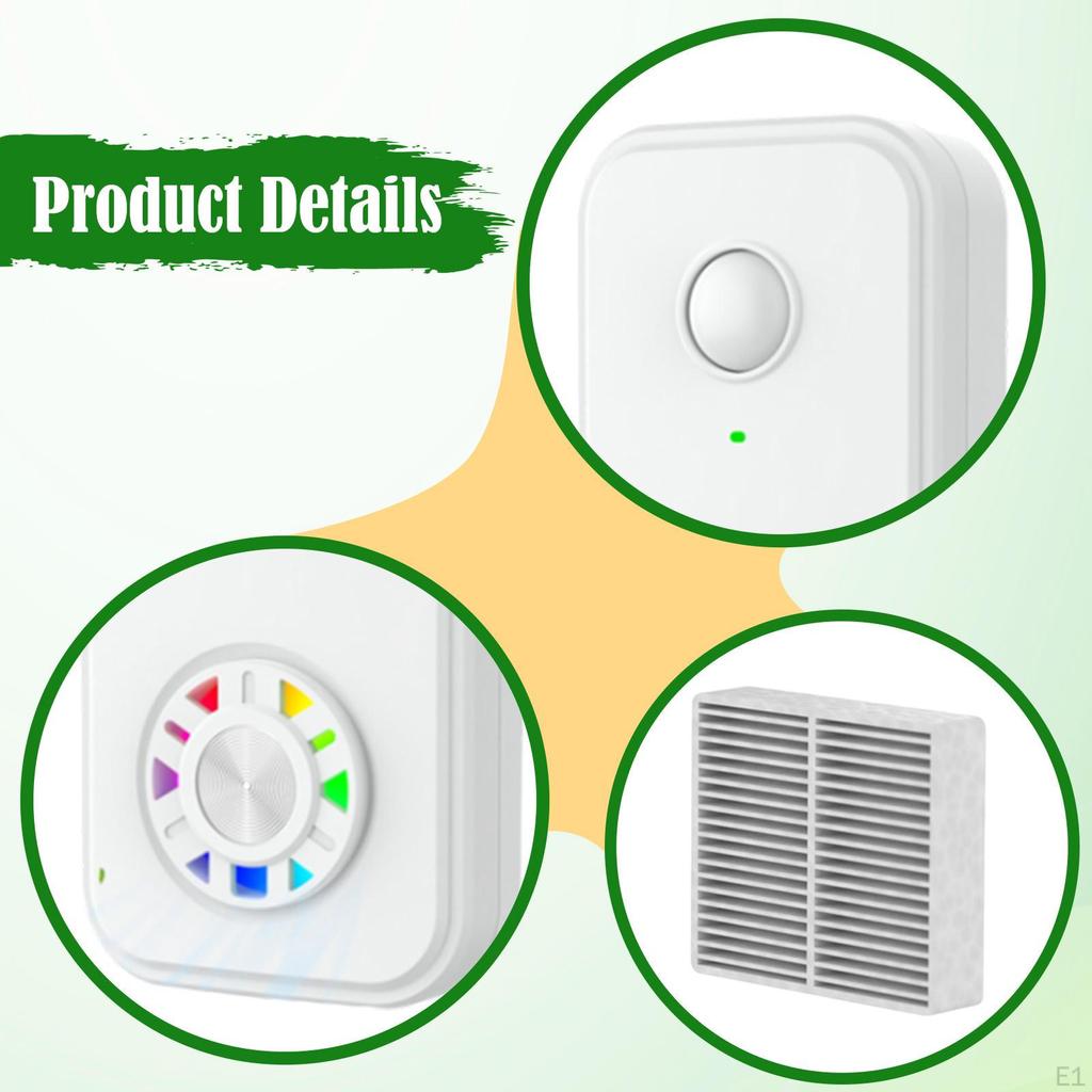 Air Purifier Removes Dander Quiet Purify Smell for Garage Toilet Living Room White