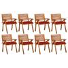 Day and Night - Day and Night Garden Chairs 8 Units Solid Teak Wood with Cushions