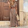 Women's Fashion Bohemia Summer Spring Short Sleeve V-Neck Middle Waistline Casual Dresses