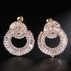 Simple Fashion Jewelry 925 Sterling Silver&Rose Gold Fill Circle Earrings AAAAA Cubic Zirconia Wedding Stud Earring For Women