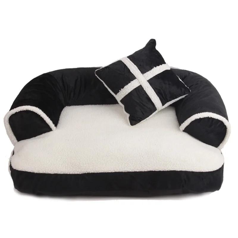 Cute Warm Double-Cushion Dog Bed Cotton Soft Sofa Pet House Dog Cat Beds Dog Kennel Pet Mat
