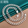 Side Chain 10mm Necklace 925 Sterling Silver Fashion Gift Jewelry