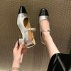 Women's Shoes 2024 Brand Buckle Strap Women's High Heels Color Matching Dress Pumps Women New Square Toe Heels Women