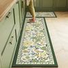 Kitchen Carpet Waterproof Pvc Floor Mat Anti-Slip Foot Mat Oil-Proof Long Carpet Floral Spring Plant Home Decoration