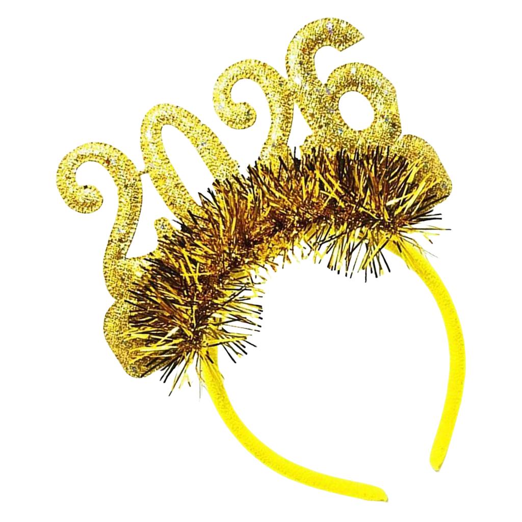 Glittering 2026 New Year Headband With Festive Number Decors For Adults Kids Holiday Parties Christmas Celebrations