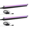2 Packs LED UV Blacklight UV Lamp Bar Stage Blacklight Tube Portable UV Light for Fluorescence