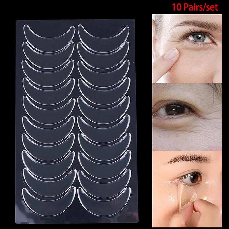 10 Pairs Reusable Waterproof Silicone Anti-Wrinkle Eye Pads Patches Stickers