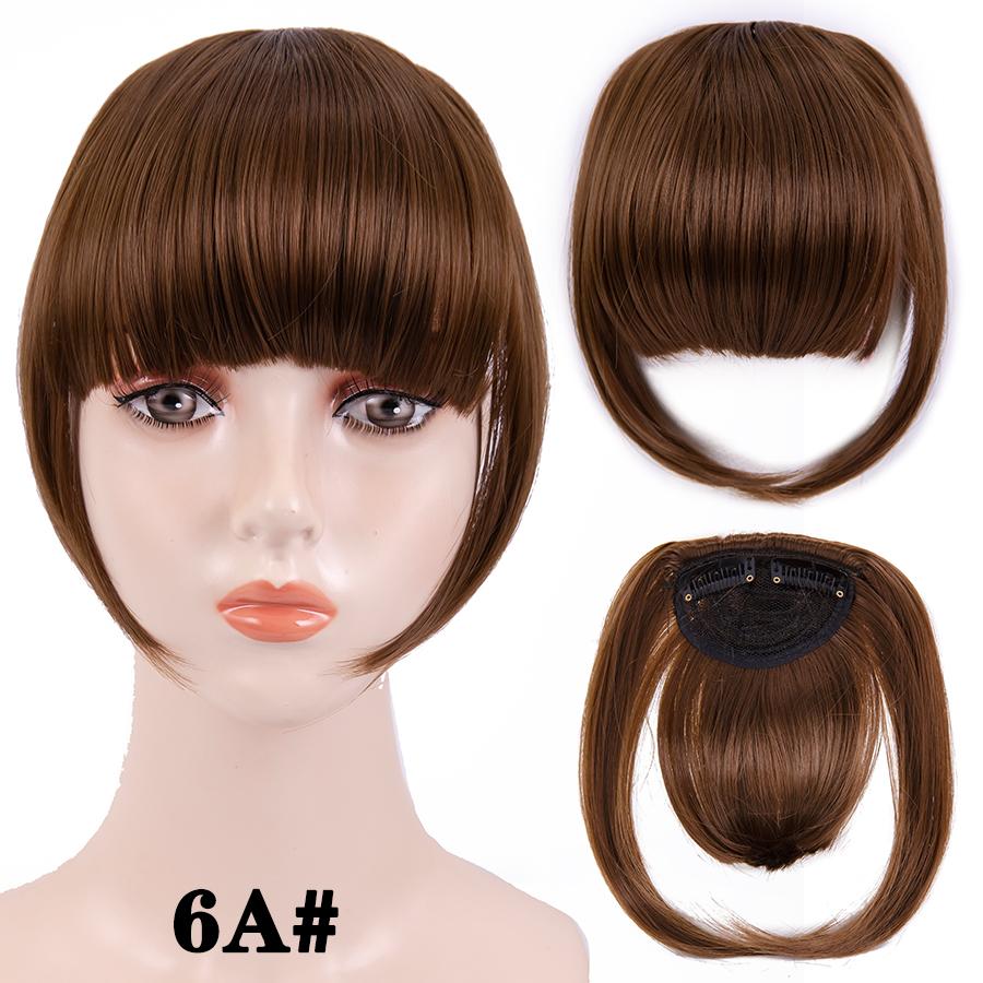 Fringe Bangs Synthetic Hair Extensions Clip In Bangs 6 Inch Short Straight Hairpiece Front Neat Bang Two Side Blonde