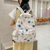 Cute Bear Cartoon Rocket Star Cloud Crown Print Student Backpack For School