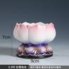 Chinese Creative Ceramic Relief Lotus Candlestick, Home Offering Butter Lamp for Buddha Lamp Base Feng Shui  Buddhism