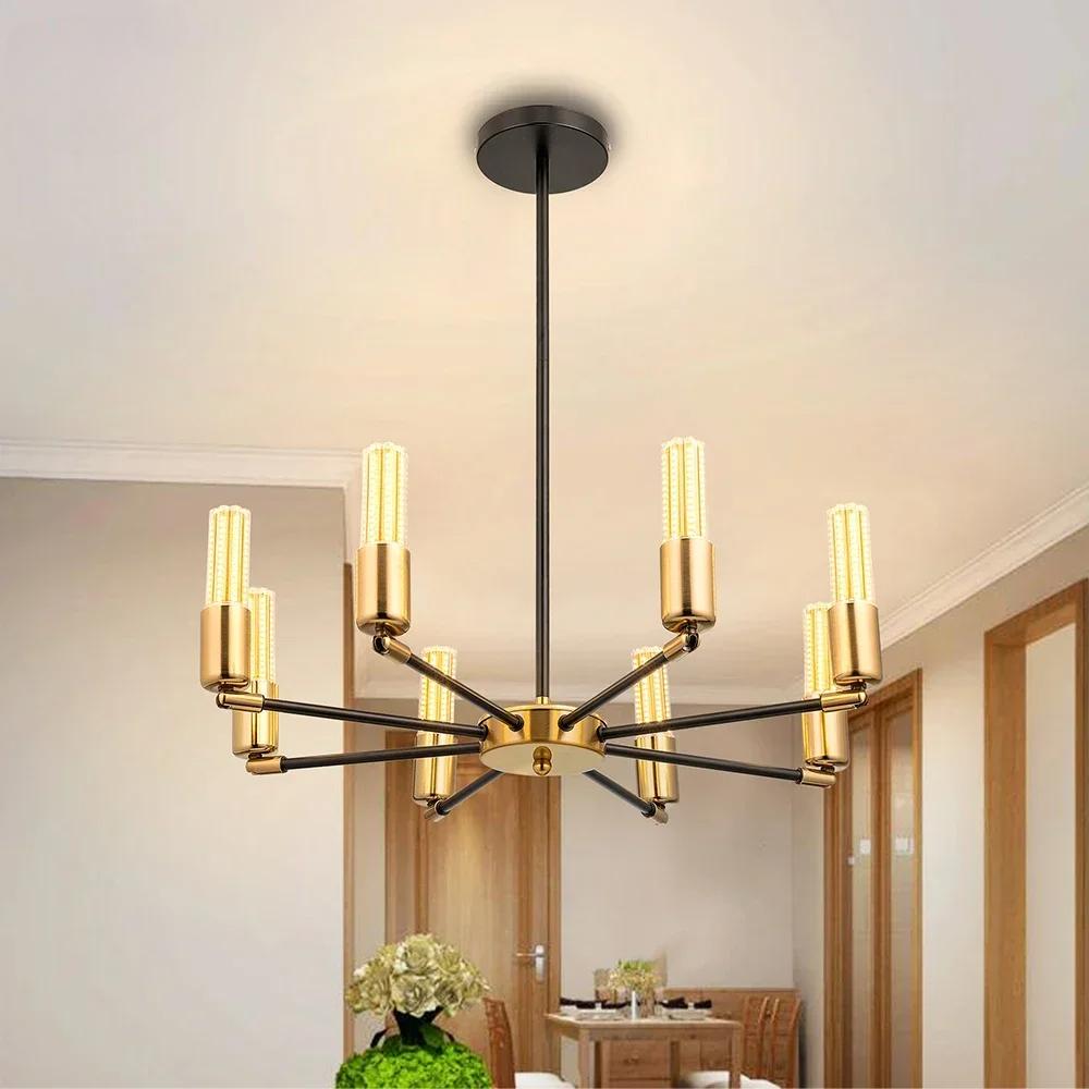 6 Head Lights Modern Ceiling Adjustable Chandelier Satellite Hanging Lamp Lustre Light Fixture Home Living Dining Room Decor