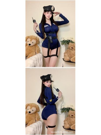 Plus Size Camouflage Policewoman Lingerie Set for Nightclub and Cosplay