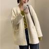 Women's Autumn Winter Basic Knitted Cardigan Sweater Solid Color Long Thick Warm Sweater Casual Jacket With Pockets
