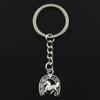 Fashion Horse Lucky Horseshoe 23x18mm Pendant 30mm Key Ring Chain Silver Color Men Car Gift Souvenirs Keychain