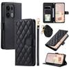For Oppo Reno13 Pro 5G Wallet Case Rhombus Grid PU Leather Phone Cover