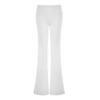 Women Flared Pants Elastic High Waist Solid Color Casual Trousers Basic Style Slim Fit Long Pants