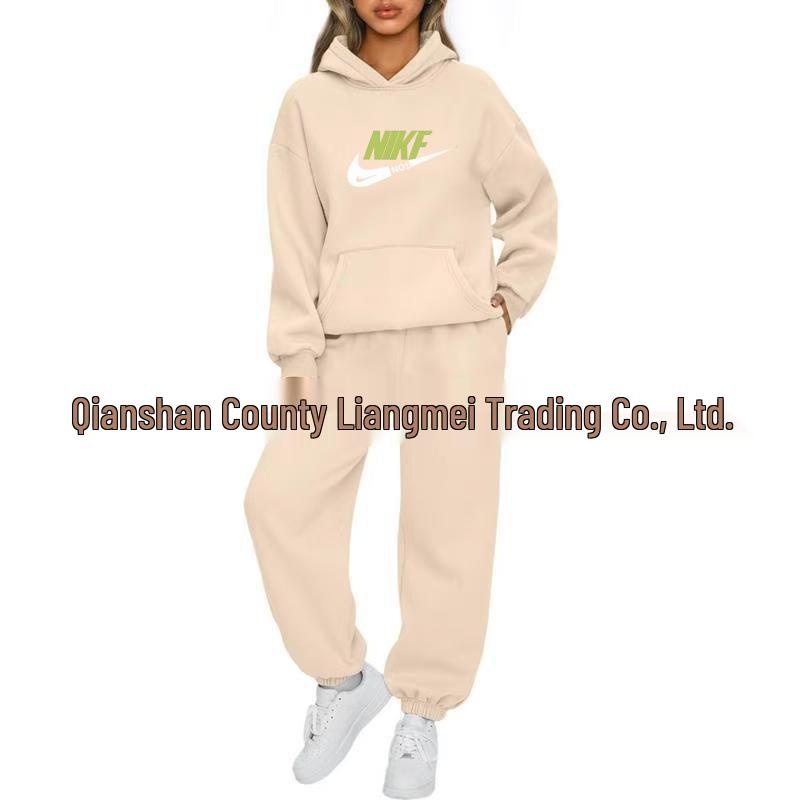 Unisex Solid Color Hooded Sweatshirt Set - Casual Spring/Autumn Two-Piece Tracksuit 2025