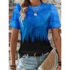 Summer Women's T Shirt 3d Print Plant Tree Tee Shirt Casual Short Sleeve Tops Fashion O-Neck T Shirt for Women Colorful Gradient
