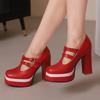 Women's High Heels, Spring and Summer New Style, Sexy Waterproof Platform, Thick Heel, French Plus Size, All Season Shoes