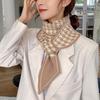 Korean-Style Houndstooth Plaid Scarf for Women - Warm, Stylish, Versatile Autumn/Winter Neck Wrap