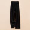 Women's Fleece-Lined Elastic Waist Loose Wide-Leg Casual Pants