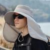 Summer Men Women Hat Outdoor Face Neck Wide Brim Shawl Bucket Hat Sun Protection Wide Brim Cap