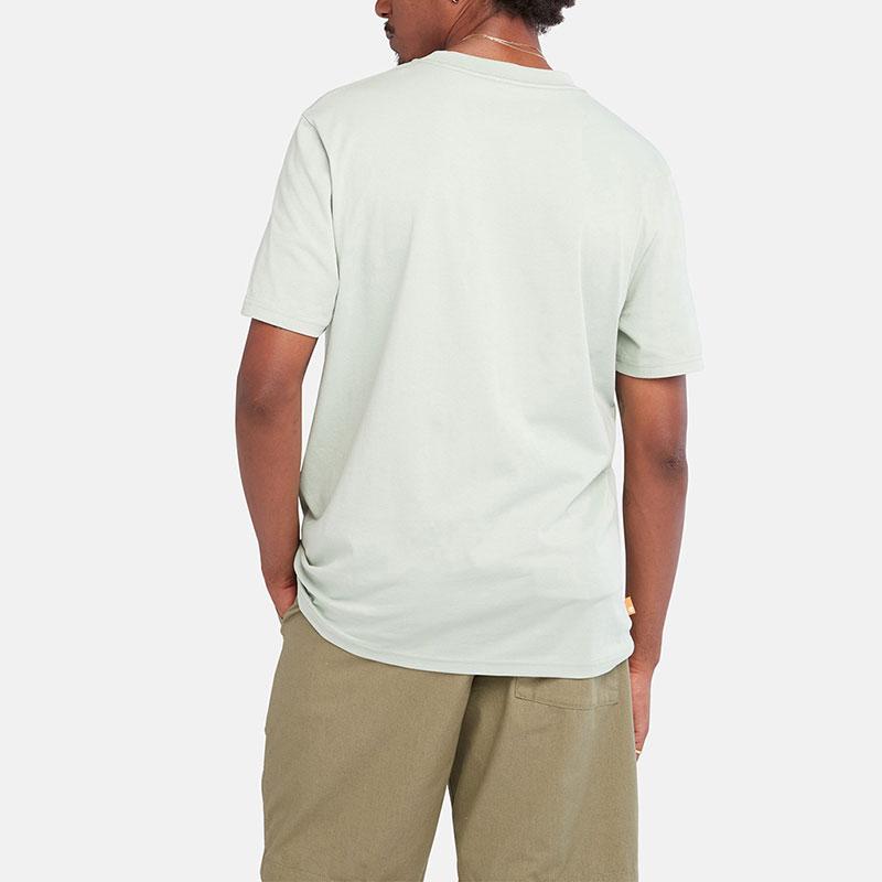 Timberland Solid Color Crew Neck Short Sleeve T-Shirt Men Tops Frost-Green A6QXH-Q43
