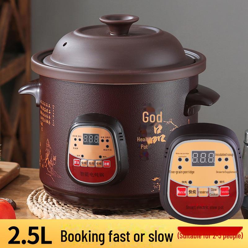 "Multifunctional Electric Stew Pot: 2.5-6L Ceramic Casserole for Porridge & Soup"