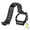 HEZKUGU DIY Metal Watch Kit with Stainless Steel Case for G-SHOCK DW5600/5610, GWB5600, and G5600 (Black, DW5610 Set)