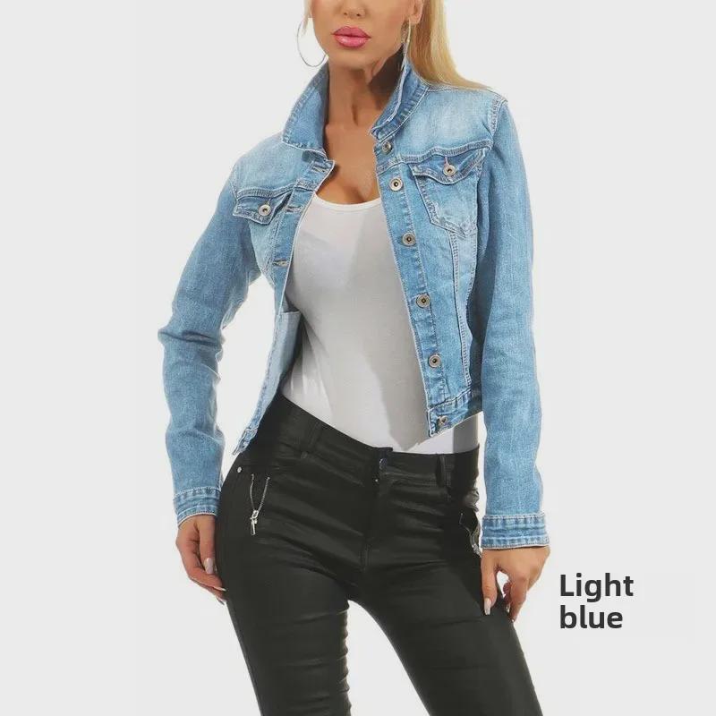 European and American Women's Slim Fit Denim Jackets and Tops