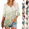 3/4 Sleeve Tops For Women Casual Ruffle V Neck T Shirts Work Blouses Dressy Tunic Tops
