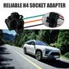 H4 Bulb Socket Wiring Harness Extension Kit Female Lamp Holder Cable for Most Trucks SUVs Headlights Fog Lamp