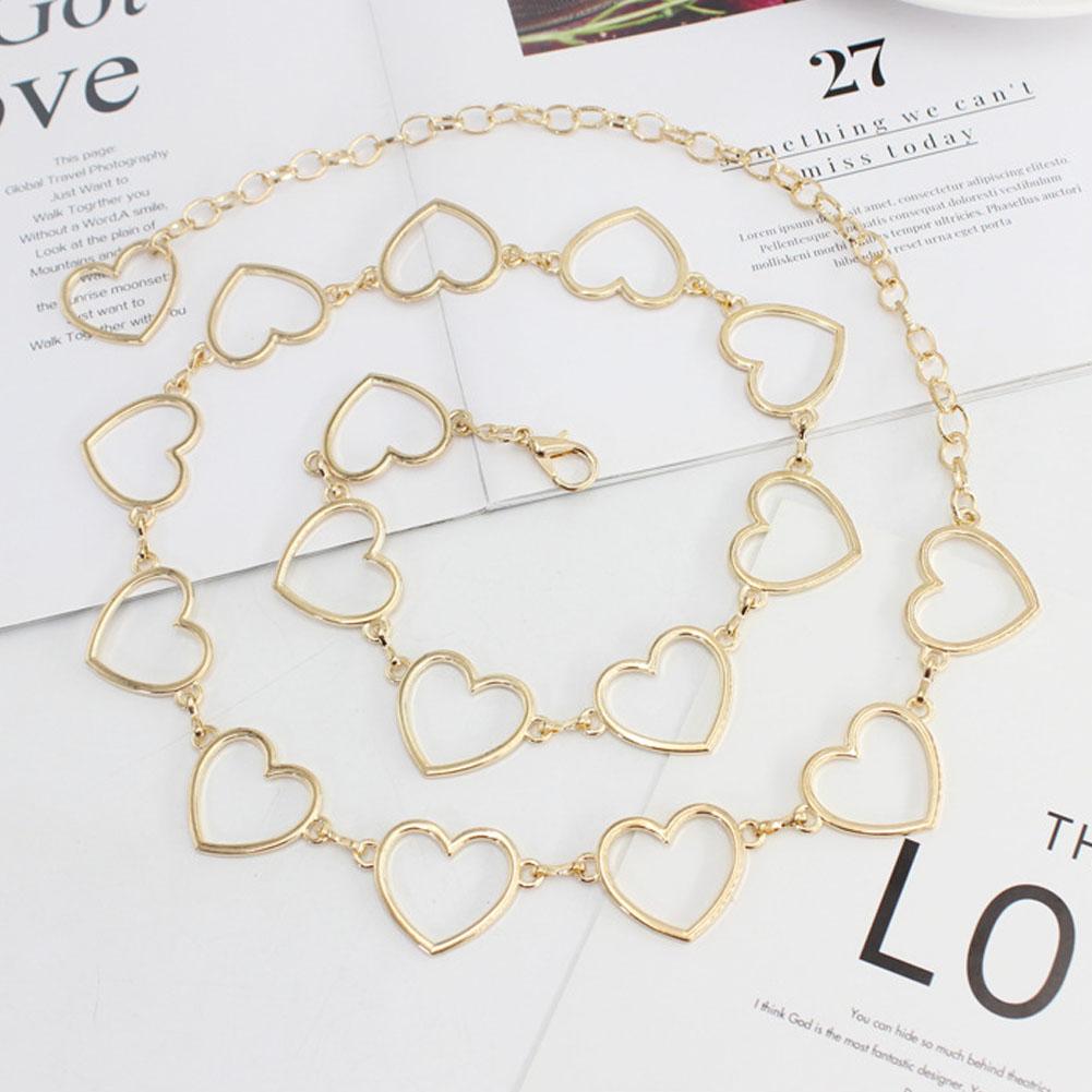 Women Fashion Classic Waist Chain Love Heart Hollow Girdle Hip Hop Style Waistband