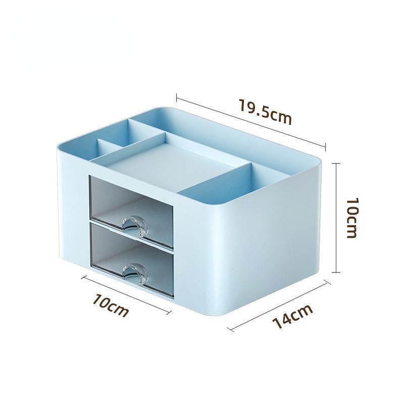 Creative Transparent Drawer Storage Box Desktop Cosmetics Organizer Student Large Capacity Pen Holder School Office Stationery Supplies