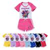 Kids Summer Sport T-Shirt And Shorts 2 Piece Outfit Tracksuit Set Short Sleeve Print Crop Tops With Clothing Set