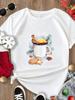 (Asian Size) Tee Merry Christmas New Year Holiday Top Festival Casual Women Letter Sweet 90s Print Lady Short Sleeve Fashion Graphic T-shirts