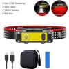 Induction Headlamp COB LED Head Lamp Portable Waterproof Flashlight USB Rechargeable Head Torch 6 Lighting Modes 18650 HeadLight