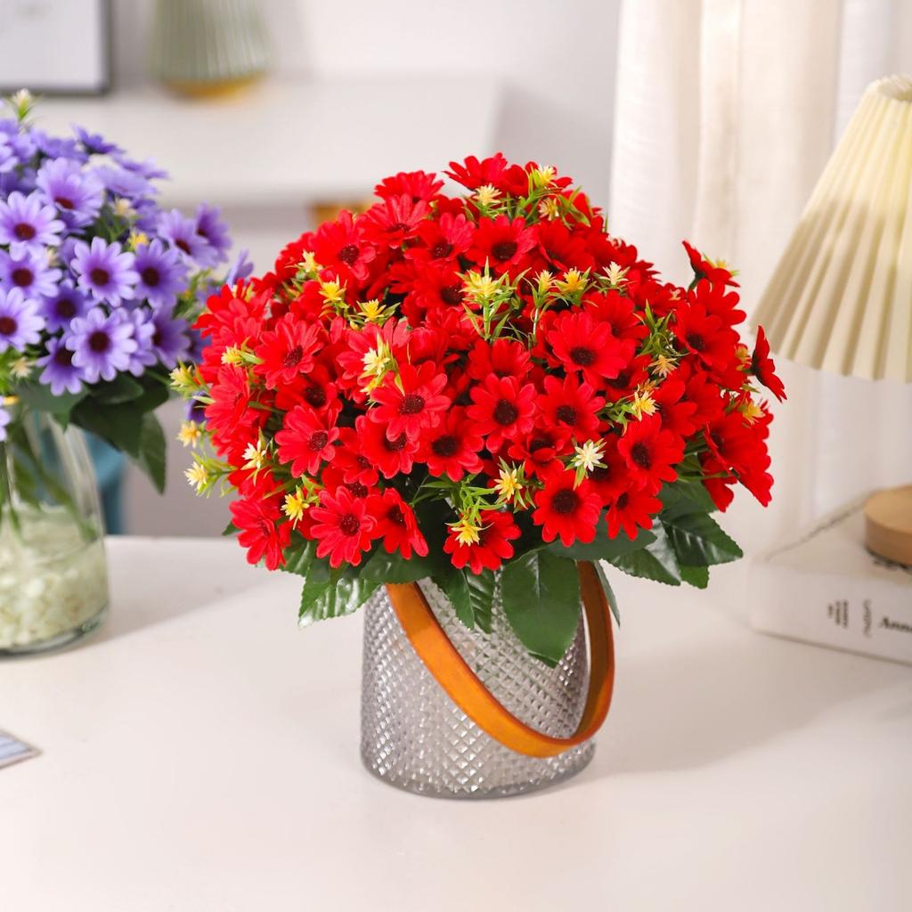 3 Pcs Real Touch Artificial Daisy Flowers Fake Bouquet for Home Decorations Simulated Flowers Faux Floral Daisy Bouquet Pack for Decor